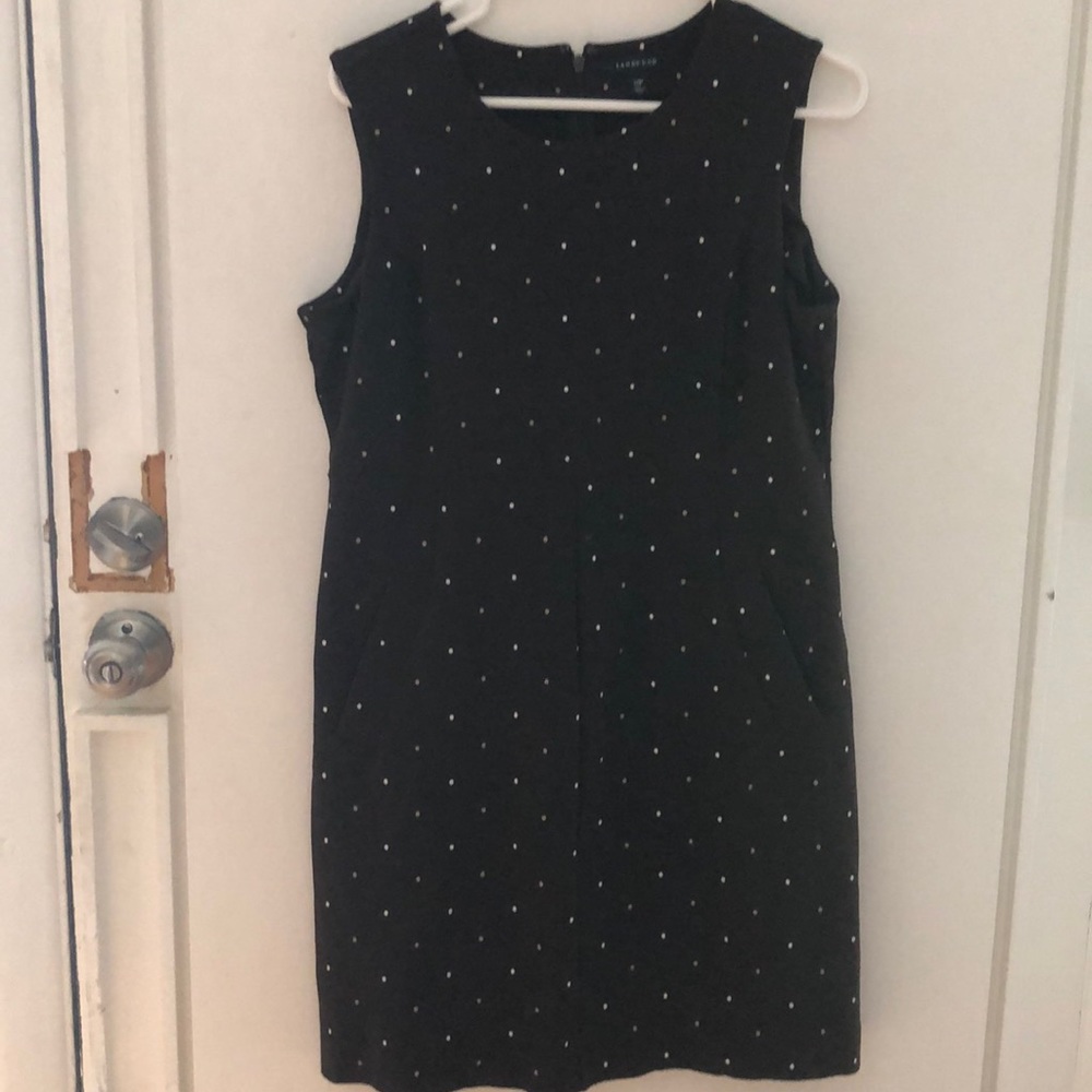 Land’s End Brown Polka dot dress with pockets